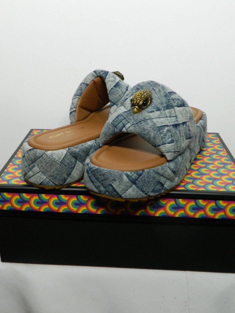 Kurt Geiger $178 Kensington Puff Platform Sandal Denim NIB!
